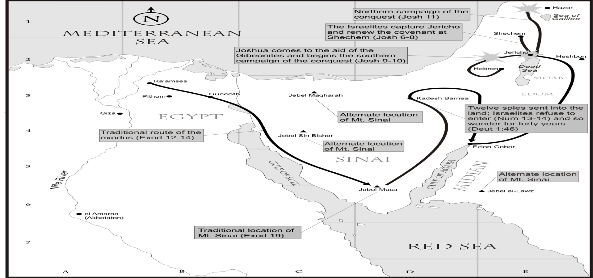 Map of Exodus Route